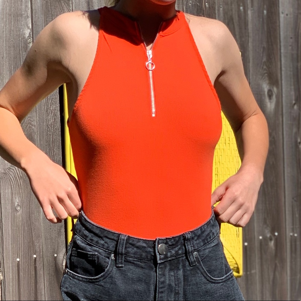 TOPSHOP orange body suit size M